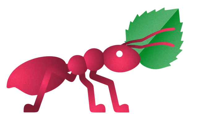 Farmer ant carrying a leaf
